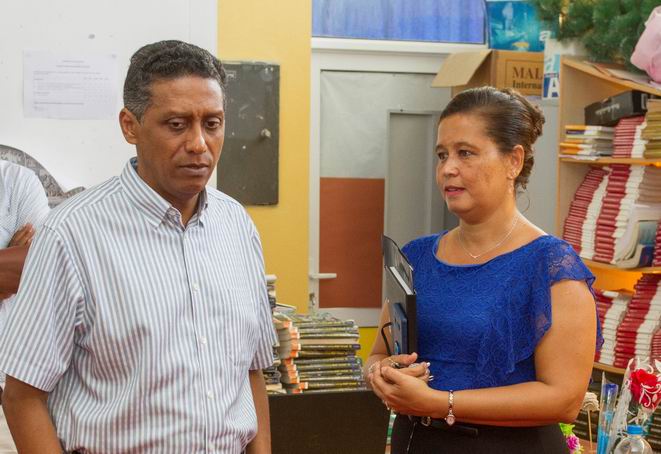 President Danny Faure visited the Anse Royale Post-S5 educational establishments schools and among t